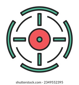 Sniper sight vector icon.Color vector icon isolated on white background sniper sight.