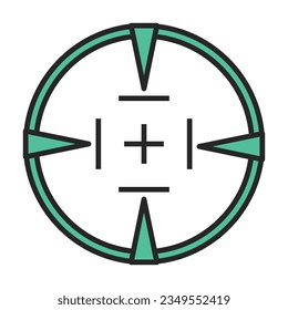 Sniper sight vector icon.Color vector icon isolated on white background sniper sight.