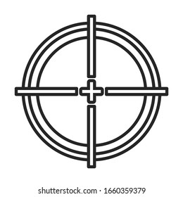 Sniper sight vector icon.Outline vector icon isolated on white background sniper sight.
