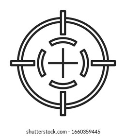 Sniper sight vector icon.Outline vector icon isolated on white background sniper sight.