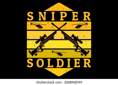 Sniper soldier design vintage retro