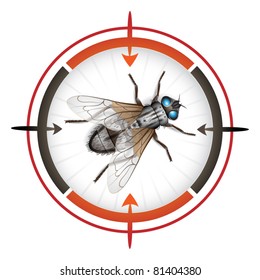 Sniper target with housefly