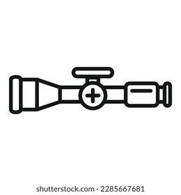 Vector de contorno de icono de destino del francotirador. Vista cruzada. Marcar el intervalo