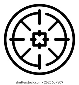 Sniper target icon. Outline sniper target vector icon for web design isolated on white background