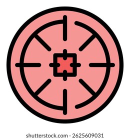 Sniper target icon. Outline sniper target vector icon color flat isolated