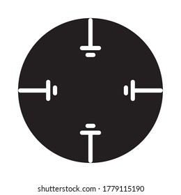 icono de objetivo sobre fondo blanco, estilo de silueta, ilustración vectorial