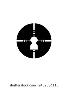 Sniper Target Symbol, Vektorgrafik Best Flat Symbol.