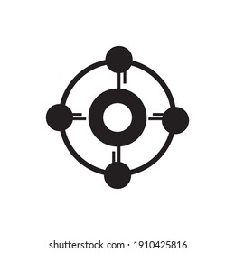 sniper target marker icon, simple symbol pictogram