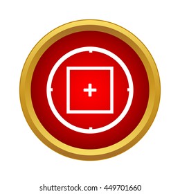 Sniper target scope or sight icon in simple style on a white background