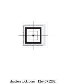 Sniper target scope or sight, isolated on white background. - Vector