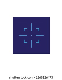 Sniper target scope or sight, isolated on blue background. - Vector