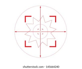 Sniper target scope or sight, isolated on white background.
