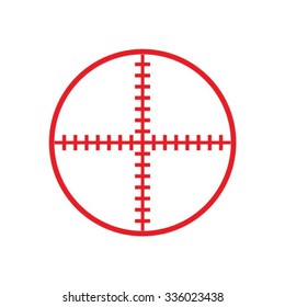 Sniper target scope or sight, isolated on white background.