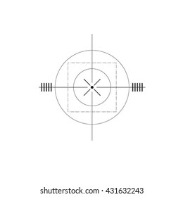 Sniper target scope or sight, isolated on white background.