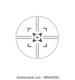 Sniper target scope or sight, isolated on white background.