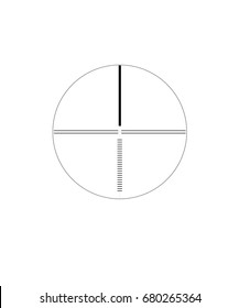 Sniper target scope or sight, isolated on white background.