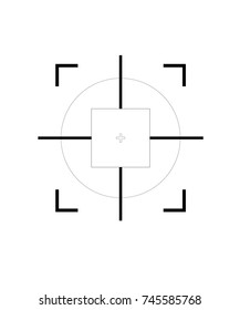 Sniper target scope or sight, isolated on white background.