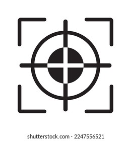 diseño del logotipo de la ilustración del vector del icono del telescopio de francotirador