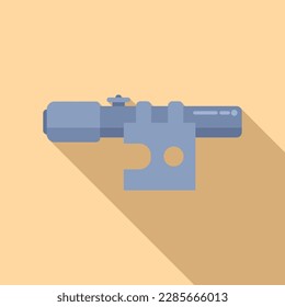 Sniper telescopic sight icon flat vector. Rifle gun. Scope target