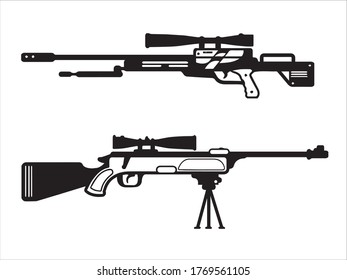sniper with tripod vector design illustration