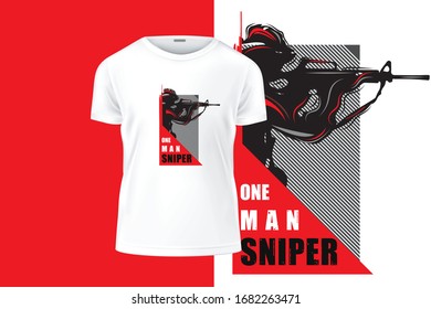 sniper vector art t-shirt design and typography, print, vector illustration.