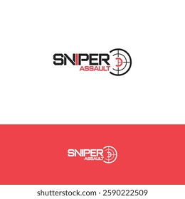 Sniper vector logo design template