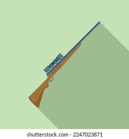 Sniper weapon icon flat vector. Military scope. Combat army