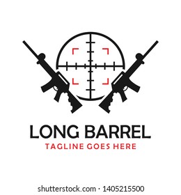 Sniper and wing army logo design