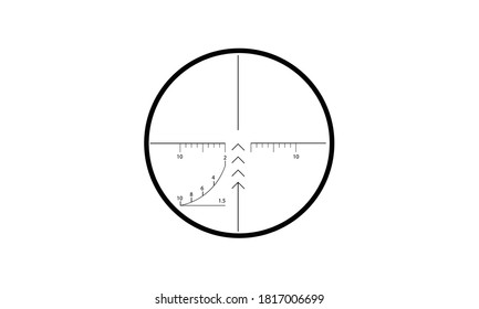 The sniper's view in the optical sight with a scale