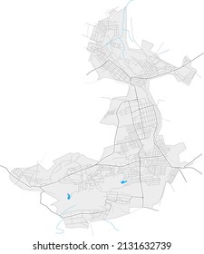 Snizhne, Donetsk Oblast, Ukraine high resolution vector map with city boundaries and outlined paths. White additional outlines for main roads. Many detailes. 