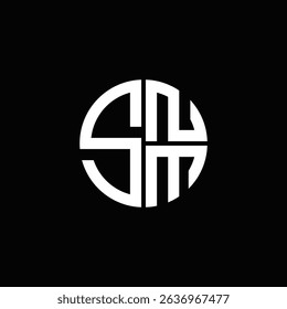 SNM logo SNM icon SNM monogram SNM letter minimalist Circle flat Unique modern abstract logo design.

