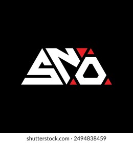 SNO triangle letter logo design with triangle shape. SNO triangle logo design monogram. SNO triangle vector logo template with red color. SNO triangular logo Simple, Elegant, and Luxurious design.