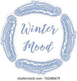 snoawflakes winter decoration frame vector drawn