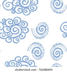 snoawflakes winter decoration  seamless pattern vector drawn