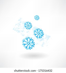 Snoeflakes grunge icon