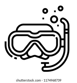 Snokeling gear vector illustration in line stroke design