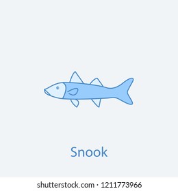 snook 2 colored line icon. Simple light and dark blue element illustration. snook concept outline symbol design from fish set
