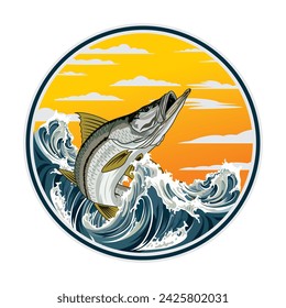 Snook fishing illustration logo vector image t shirt
