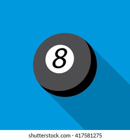 Snooker 8 pool icon, flat style 