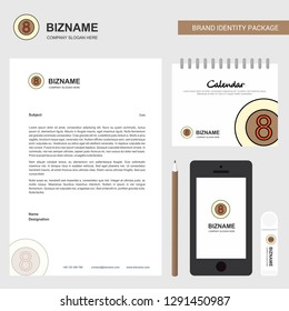 Snooker ball  Business Letterhead, Calendar 2019 and Mobile app design vector template