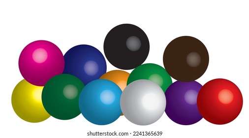 snooker ball colorful illustration vector