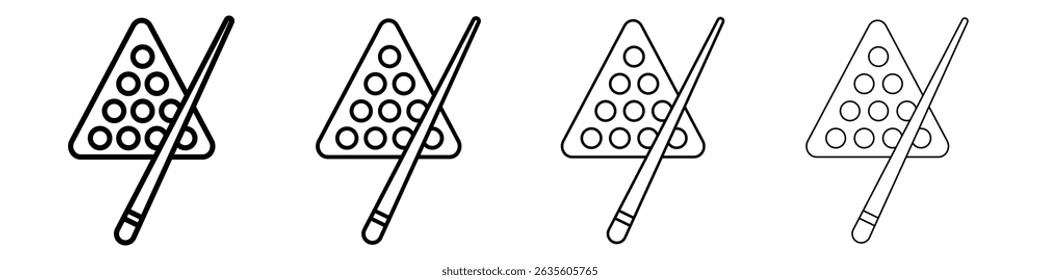 Snooker ball icon Outline sign symbol set