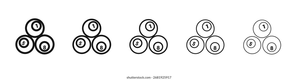 Snooker bola icono Vector esquema conjunto ilustración signo