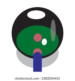 Snooker ball at the moment of striking.
