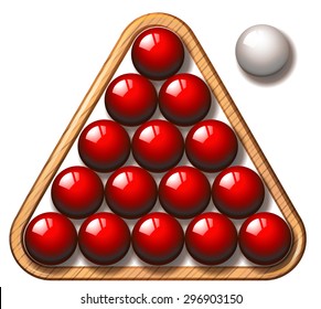 Snooker Balls In Red And White