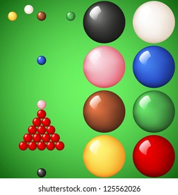 Snooker balls set vector.