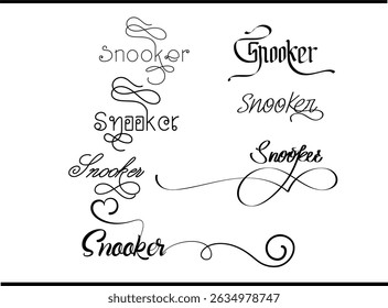 Snooker Calligraphy Logo – Elegant Typography Emblem for Cue Sports Branding, Stylish Snooker Text Logo