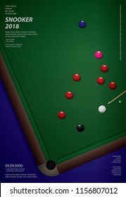 Snooker Championship Poster Design Template Vector Illustration