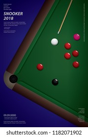 Snooker Championship Poster Design Template Vector Illustration