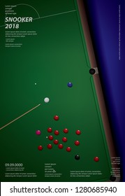 Snooker Championship Poster Design Template Vector Illustration